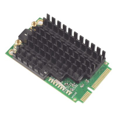 Tarjeta MiniPCI-Express / Wi-Fi 4 / Banda 5 GHz / 2x2 MIMO / 27 dBm / 4920-5920 MHz / -40°C a +65°C R11E-5HND MIKROTIK