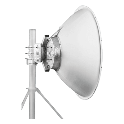 Antena parabólica 4 ft para radio B11 y AF11, ganancia de 40.5 ± 1 dBi, conector guía de onda, Alto aislamiento al ruido en enlaces vecinos, 10-12 GHz, Montaje de acero inoxidable incluido JRMD120010/11RA JIROUS