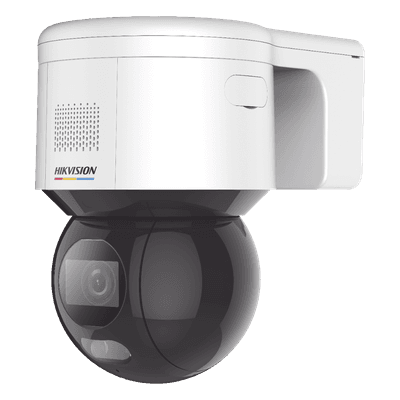 Domo PT IP 4 Megapixel / Imagen a Color 24/7 / Lente 4 mm / Luz Blanca 30 mts / Exterior IP66 / ACUSENSE (Evita Falsas Alarmas) / PoE+ / Micrófono y Bocina Integrada / WDR 120 dB / MicroSD DS-2DE3A400BW-DE(F1) HIKVISION