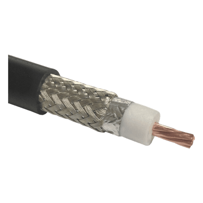 Cable Coaxial 50 Ohm, tipo RG-8 Ultra Flexible, Cobre Trenzado de Núcleo, Cinta de Aluminio y Malla de Cobre Estañado para el Blindaje, Velocidad de Propagación de 83%, Polietileno. LMR400UF Times Microwave