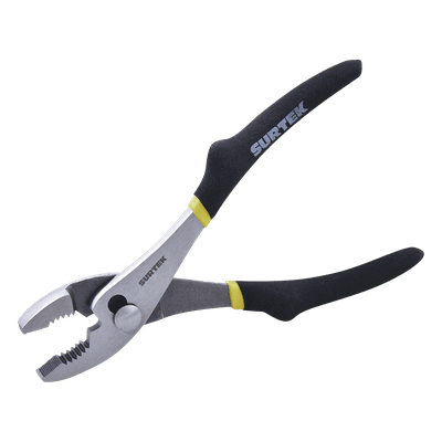Pinza para Mecánico / 8" / Triple Mordaza Recta y Curva / Acero 1055 Templado / Mango de Vinil