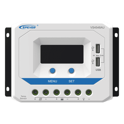 Controlador Solar de Carga PWM / 12/24/36/48 V Auto / 45 A / 96 V PV / Display LCD / USB 2.4 A / -25°C a 55°C VS-4548-AU EPEVER