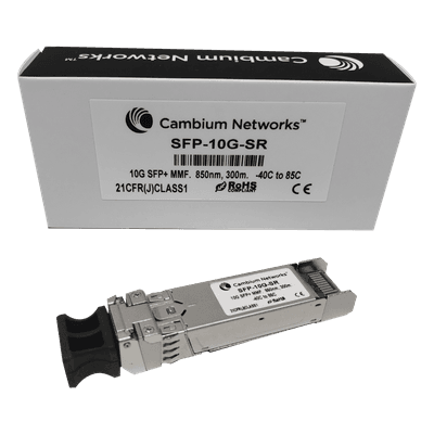Transceptor MiniGbic SFP+ 10 Gbps Multimodo, distancia hasta 300m, conector LC SFP-10G-SR CAMBIUM NETWORKS