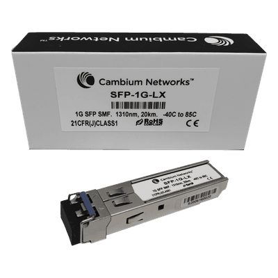 Transceptor MiniGBIC SFP / 1 Gbps / Monomodo / 20 km (65.6 ft) / LC / 1310 nm / Industrial SFP-1G-LX CAMBIUM NETWORKS
