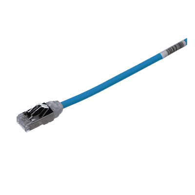 Patch Cord Cat6A / 28 AWG Diámetro Reducido / S/FTP Blindado / CM/LS0H / 0.5 m (1.64 ft) / Azul