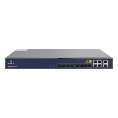 OLT EPON / 4 Puertos PON / 8 Puertos Uplink RJ45+SFP / 256 ONUs / 20 km / Rack 1U V1600D4-DP V-SOL
