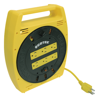 Multicontacto Tipo Carrete / 6 Salidas NEMA 5-15R / Cable 6 m (19.7 ft) / 16 AWG / 127 VCA 10 A / Protección contra Cortocircuitos SYS-136035 SURTEK
