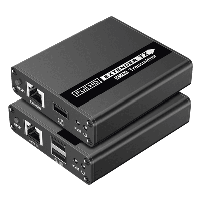 Kit extensor KVM (HDMI y USB) | 40m a 4k@30Hz | 70m a 1080P@60Hz | Cat 6, 6a y 7 | CERO LATENCIA | HDR | Salida Loop | Salida de audio de 3.5mm | TT223KVM EPCOM TITANIUM