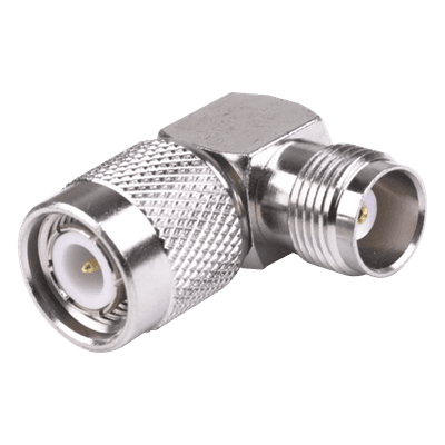 Adaptador Coaxial / TNC Macho a TNC Hembra / Ángulo Recto / Bronce Niquelado / Contacto Oro / Teflón RFT-1227-LF RF INDUSTRIES,LTD