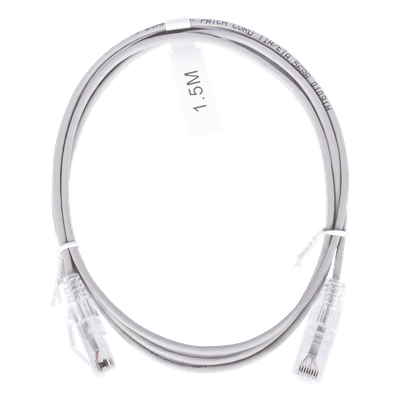 Cable de Parcheo Slim UTP Cat6 / 1.5 m (4.92 ft) / 28 AWG / Gris / Diámetro Reducido LP-UT6-150-GY28 LINKEDPRO BY EPCOM