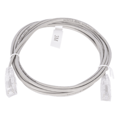 Cable de Parcheo Slim UTP Cat6 / 3 m (9.84 ft) / 28 AWG / Gris / 1 Gbps+ LP-UT6-300-GY28 LINKEDPRO BY EPCOM