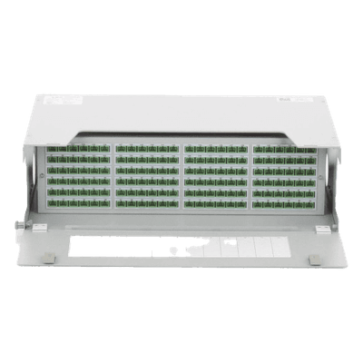 Distribuidor de Fibra Óptica / 144 Empalmes / 144 Acopladores SC/APC / 144 Pigtails SC/APC / 19" / 5 UR / 260 mm (10.2") Profundidad