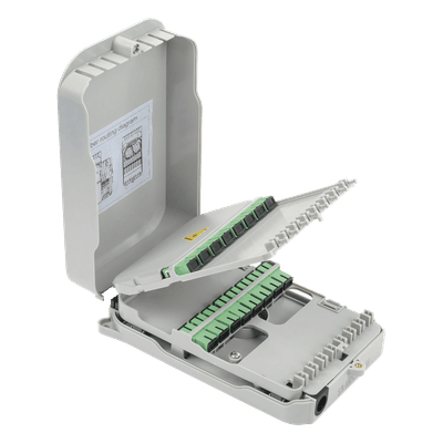 Caja Terminal de Fibra Óptica / 16 Empalmes / 16 Acopladores SC/APC / 16 Salidas Drop / Montaje en Pared / Interior FTB-523-SCA FIBERHOME