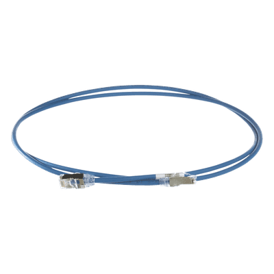 Patch Cord Cat6A / 28 AWG Diámetro Reducido / S/FTP Blindado / CM/LS0H / 1 Metro (3.28 Pies) / Azul STP28X1MBU PANDUIT