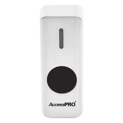 Botón de Salida sin Contacto / IR / Distancia Ajustable 4 a 15 cm / Temporizador 0.3 a 30 s / IP68 / 12VDC ACCESST3W ACCESSPRO