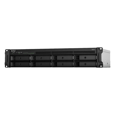 Servidor NAS Rack / 8 Bahías SATA / Expansión a 12 Bahías / CPU AMD Ryzen V1500B / 4 GB DDR4 ECC / 10/25GbE PCIe / Fuente Redundante / Chasis 2U RS1221+ SYNOLOGY