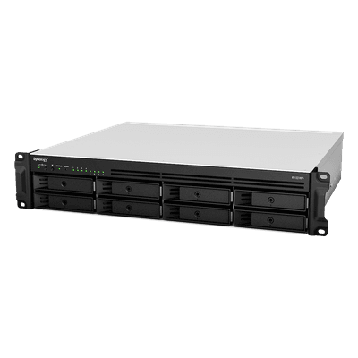 Servidor NAS Rack / 8 Bahías Expandible a 12 / CPU AMD Ryzen V1500B / 4 GB DDR4 ECC Hasta 32 GB / 10/25GbE SFP28 / Lectura 2,315 MB/s / Escritura 1,147 MB/s