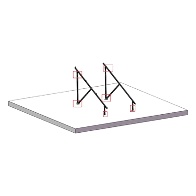 Caja de accesorios / Kit montaje / 2 pies fijos 120 mm / 12 tornillos expansores / 4 conectores tierra / 16+6 tornillos DIN912 BOXGM012X2ST EPCOM POWERLINE