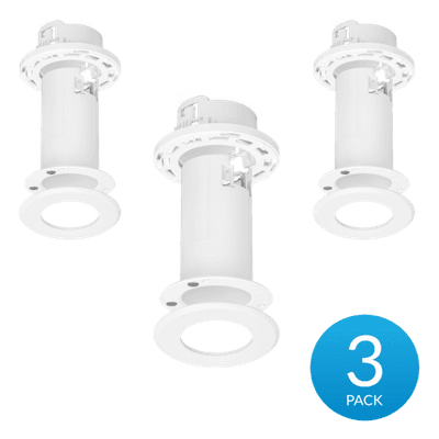 Montaje de techo empotrado / Perfil bajo 51 mm (2") / Placa magnética 85 mm (3.33") / Corte 54 mm / Kit 3 unidades