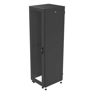 Gabinete Rack 19" / 42UR / 600 x 600 mm / Puerta Seguridad 3 Puntos / Cristal Templado / Laterales Desmontables LP-6060-42U-R2 LINKEDPRO BY EPCOM