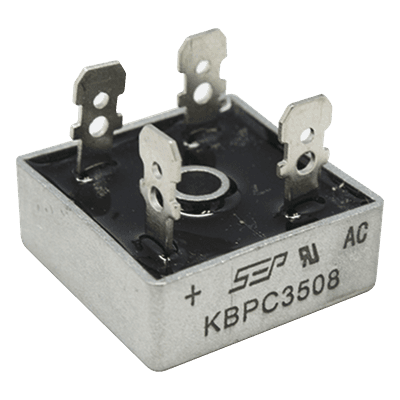 Puente de Diodos Rectificador / 35A / 800 PIV / 29 x 29 mm / Encapsulado Metálico Aislado KBPC-3508 SYSCOM PARTS
