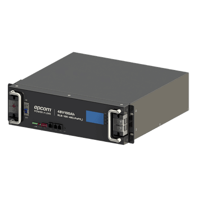 Batería de Litio de 4.8 Kwh, 48 Vcc, 100 Ah, 3U de Montaje en Rack con Pantalla de Monitoreo Local LCD RLB-100-48 EPCOM POWERLINE