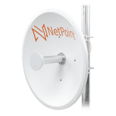 Antena Parabólica Direccional / 4.9-6.4 GHz / Ganancia 30 dBi / Dual Slant 45° y 90° / Alcance 30 km (98,425 ft) / Diámetro 60 cm (23.6 in) NP1GEN2 NetPoint