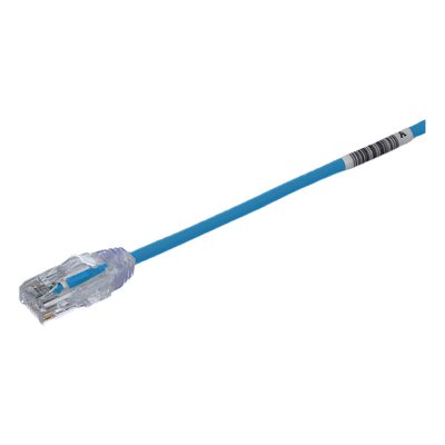 Cable de Parcheo Cat6 / UTP / 28AWG / Diámetro Reducido 3.8 mm / 0.5 m (1.64 ft) / Azul / LSZH-CM / PoE Tipo 3-4 UTP28SP0.5MBU PANDUIT