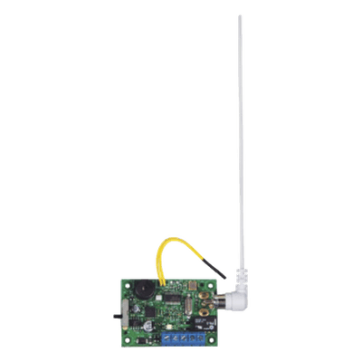 Receptor Esclavo Inalámbrico / 1 Canal / 12 VCC / Alcance 304.8 m (1000 ft) / Relé Forma C / Panel de Control Externo STI-34098 STI