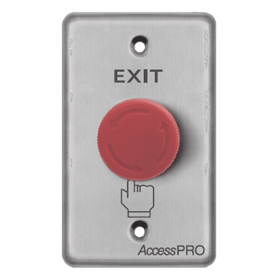 Botón de Paro de Emergencia / Enclavado / NC-COM-NO / 10A 125-250 VCA / Acero Inoxidable / 115 x 70 mm APBSEMC ACCESSPRO