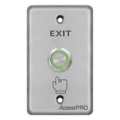 Botón de Salida con Aro Luminoso / Verde / IP65 / Aluminio / NO,COM,NC / 12-24 VCC APBIVC ACCESSPRO
