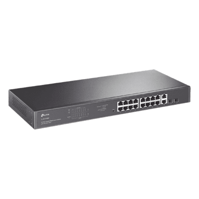 Switch PoE / 16 Puertos Gigabit / 2 SFP / 2 Combo / 250W PoE / 36 Gbps / Rackmount TL-SG1218MP TP-LINK