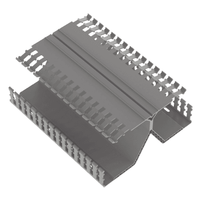 Canaleta Ranurada / Montaje Riel DIN 35 mm / 4.12 in Ancho x 8.23 in Alto x 6 ft (1.83 m) Largo / PVC Gris DRD44LG6 PANDUIT