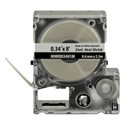 Casete de Etiquetas Termocontráctiles / Poliolefina Grado Militar / 8.6 mm Ancho / 2.4 m Largo / 18-12 AWG / Blanco H000X034H1M PANDUIT