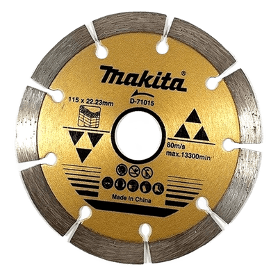 Disco de diamante segmentado / 4-1/2" x 3/4" / 7/8" eje / 13,300 rpm / Corte seco D-71015 MAKITA