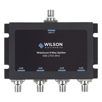 Divisor de Potencia de 4 Vías / 6 dB Pérdida por Puerto / 698-2700 MHz / Conectores F Hembra / 75 Ohm 850-036 WILSONPRO / WEBOOST