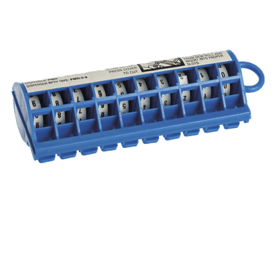 Dispensador de Etiquetas Marcadoras / Rollo Pre-Impreso 0-9 / 2.4 m (7.87 pies) / Poliéster Blanco