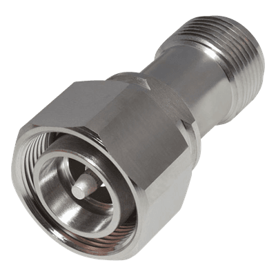 Adaptador RF en Línea / 4.3-10 Macho a N Hembra / 50 Ohm / 5,500 MHz / PIM -160 dBc / VSWR 1.10:1 RFD-43M-NF RF INDUSTRIES,LTD