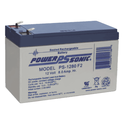Batería de Respaldo AGM/VRLA / 12V / 8Ah / Terminales F2 / 5 Años Vida Útil / UL Certificada
