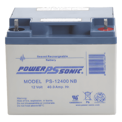 Batería de Respaldo AGM/VRLA / 12V / 40 Ah / Vida Útil 5 Años / Terminales NB / UL Reconocida PS-12400-NB POWER SONIC