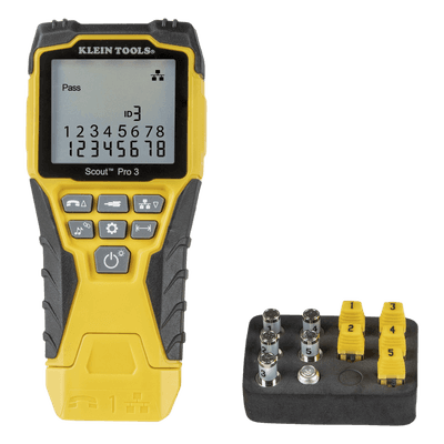 Probador de Cables / Voz RJ11/12 / Datos RJ45 / Video Coaxial F / Longitud hasta 610 m (2000 ft) / LCD Retroiluminada / Detección de Fallas VDV-501-851 KLEIN TOOLS