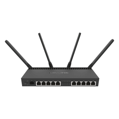Router con Wi-Fi 4x4 MU-MIMO, hasta 2 watts de potencia, antenas de 3 dBi, 10 puertos Gigabit, 1 Puerto SFP+ RB4011IGS+5HACQ2HND-IN MIKROTIK