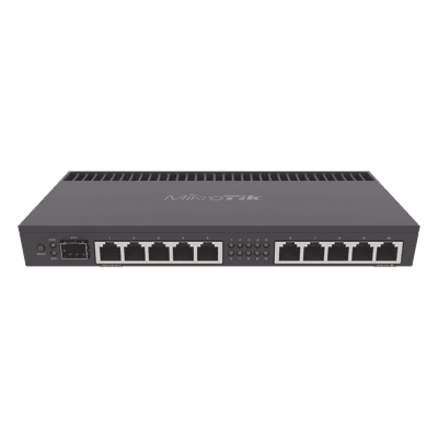 Router / CPU 4 Núcleos ARM / 10 Puertos Gigabit / 1 Puerto SFP+ 10G / 1 GB RAM / Montaje Rack 1U RB4011IGS+RM MIKROTIK