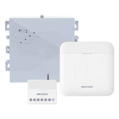 Kit de Alarma Inalámbrica / 48 Zonas / Cerca Energizada 2,500 m (8,202 ft) / Batería de Respaldo 3 Días / Relevador 0-36 Vcc 5 A / Alimentación 127-220 Vca o Panel Solar 12 Vcc DS-PWA48-SYSNG HIKVISION