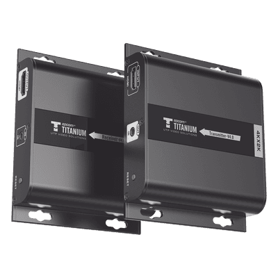 Kit Extensor HDMI para distancias de 120 metros / Resolución 4K @ 30Hz / Cat 6 / Soporta conexión Uno a Uno y Uno a Muchos / Soporta hasta 253 Rx / Baja Latencia / Uso 24/7 / Soporta HDbitT / Compatible con Switch Gigabit TT-683-4.0 EPCOM TITANIUM