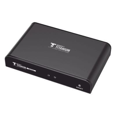 Receptor Compatible para Kits TT-383PRO4.0 / Resolución 1080P@60Hz / Cat 5e/6 / Distancia de 120 m / Control IR / Protocolo HDbitT / Compatible con Switch Gigabit . TT-383-PRO-4.0-RX EPCOM TITANIUM