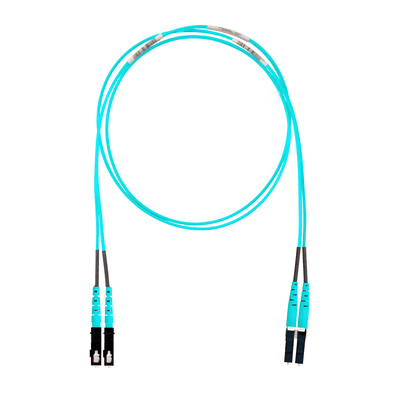 Jumper de Fibra Óptica / Multimodo OM3 50/125 / LC-SC Dúplex / OFNR Riser / Aqua / 15 m (49.21 pies)