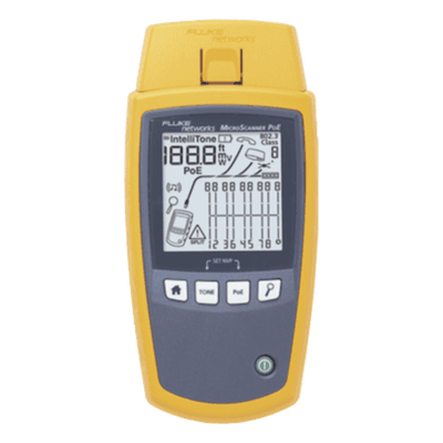Verificador de Red PoE / 4 Modos Simultáneos / 802.3af/at/bt y UPOE / Pantalla LCD Retroiluminada / Mapa de Cableado Gráfico MS-POE FLUKE NETWORKS