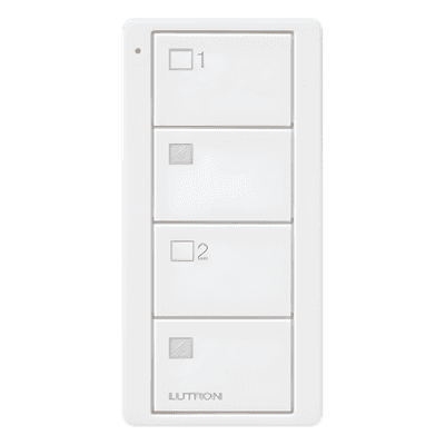 Control inalámbrico Pico / 4 botones / 2 grupos de cortinas / RF Clear Connect 431-437 MHz / Alcance 9 m / Batería CR2032 / Blanco brillante PJ24BGWHS21 LUTRON ELECTRONICS