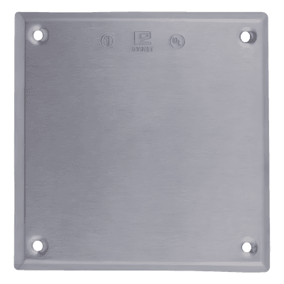 Tapa ciega cuadrada / Aluminio troquelado 1.02 mm / UL-CSA / 2 diámetros 3 mm (0.11') / 0.039 kg